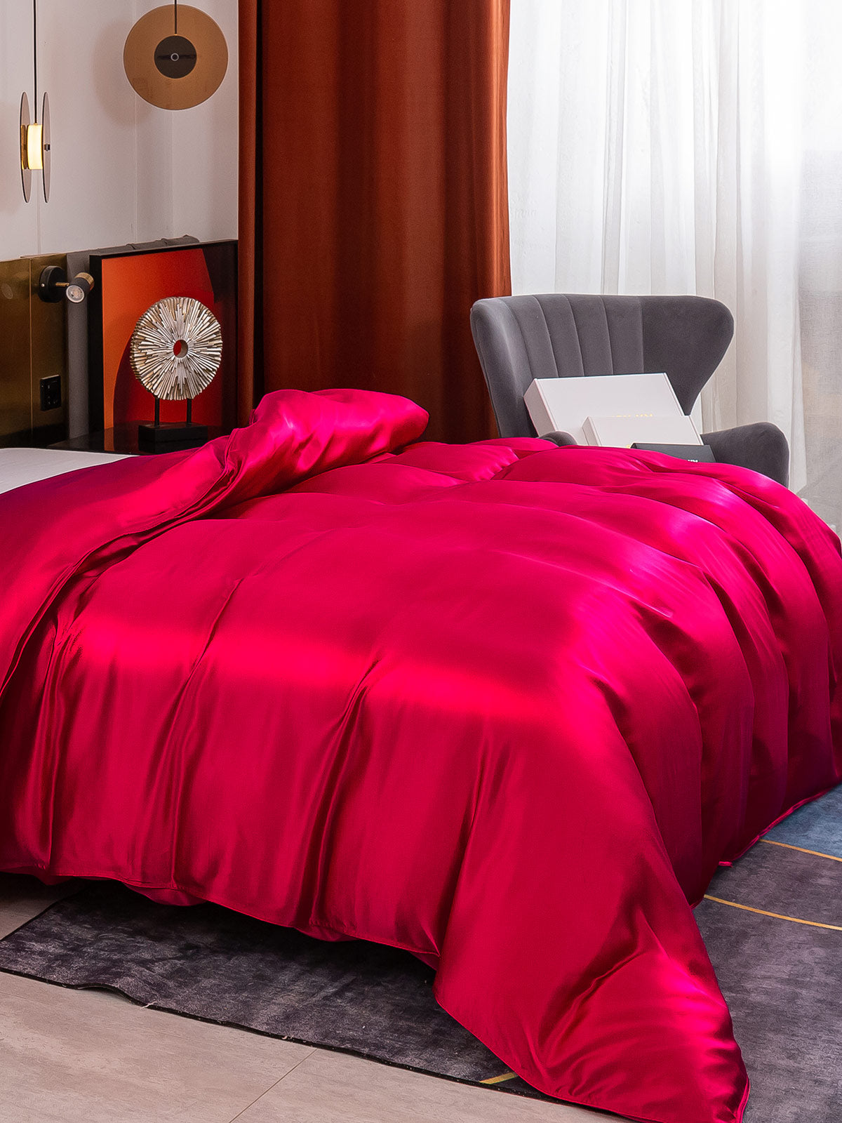 SilkSilky AU 19Momme Pure Silk Duvet Cover Wine 001