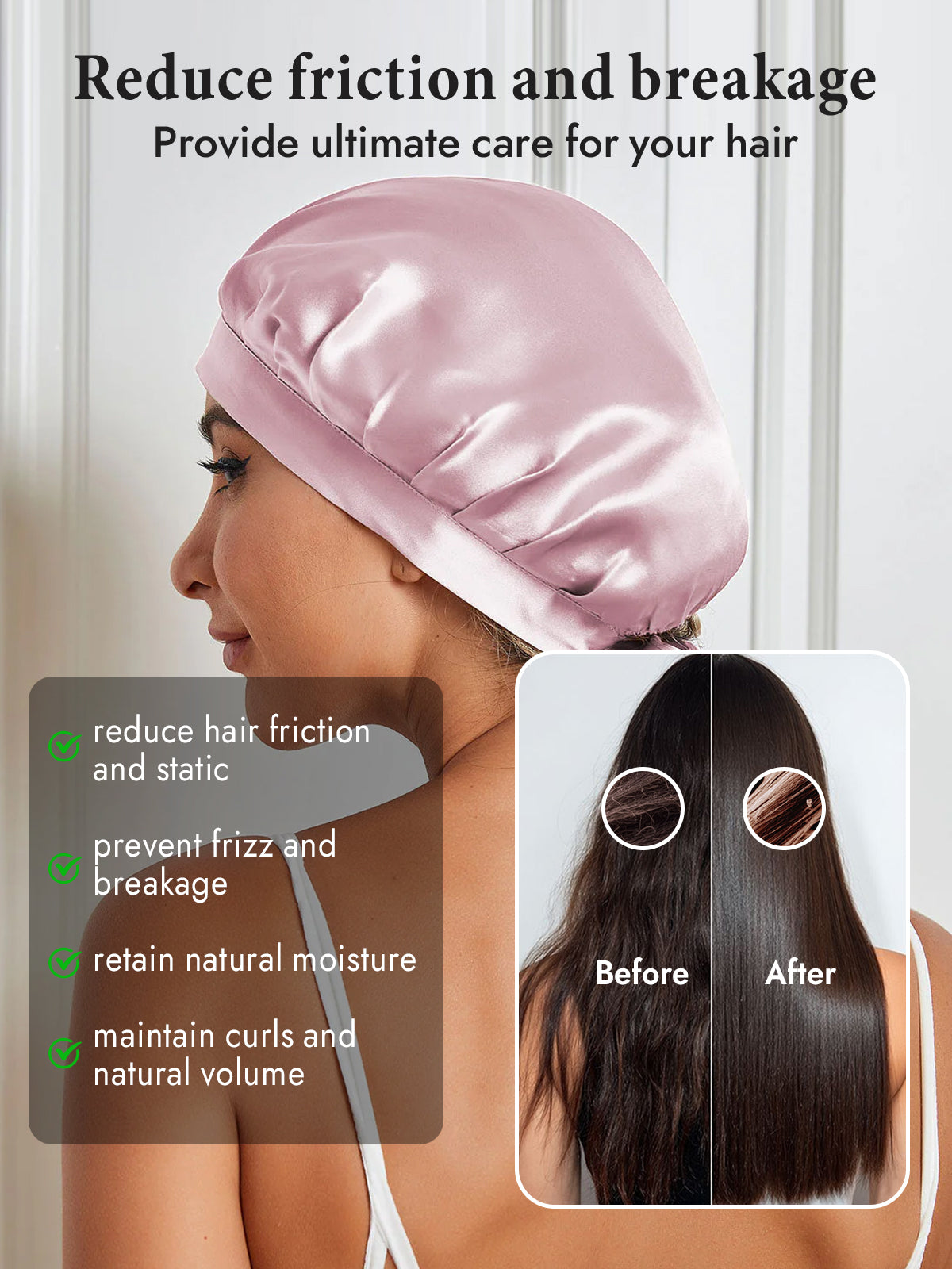 [Light Pink] SilkSilky-AU Pure Silk Sleep Cap 004
