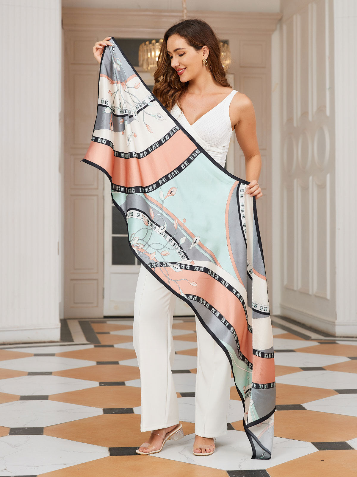 [P030] SilkSilky-AU Pure Silk Scarf 003,