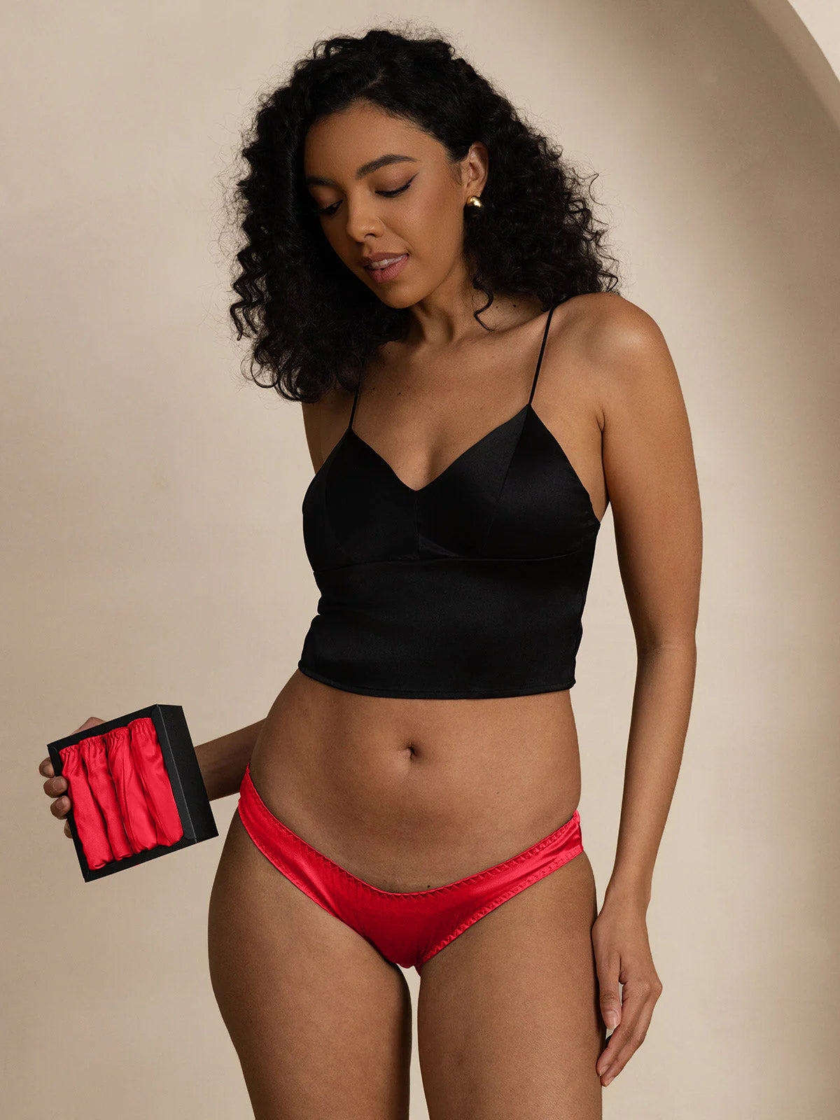 [Red] SilkSilky-AU Silk Knitted Panty 006,