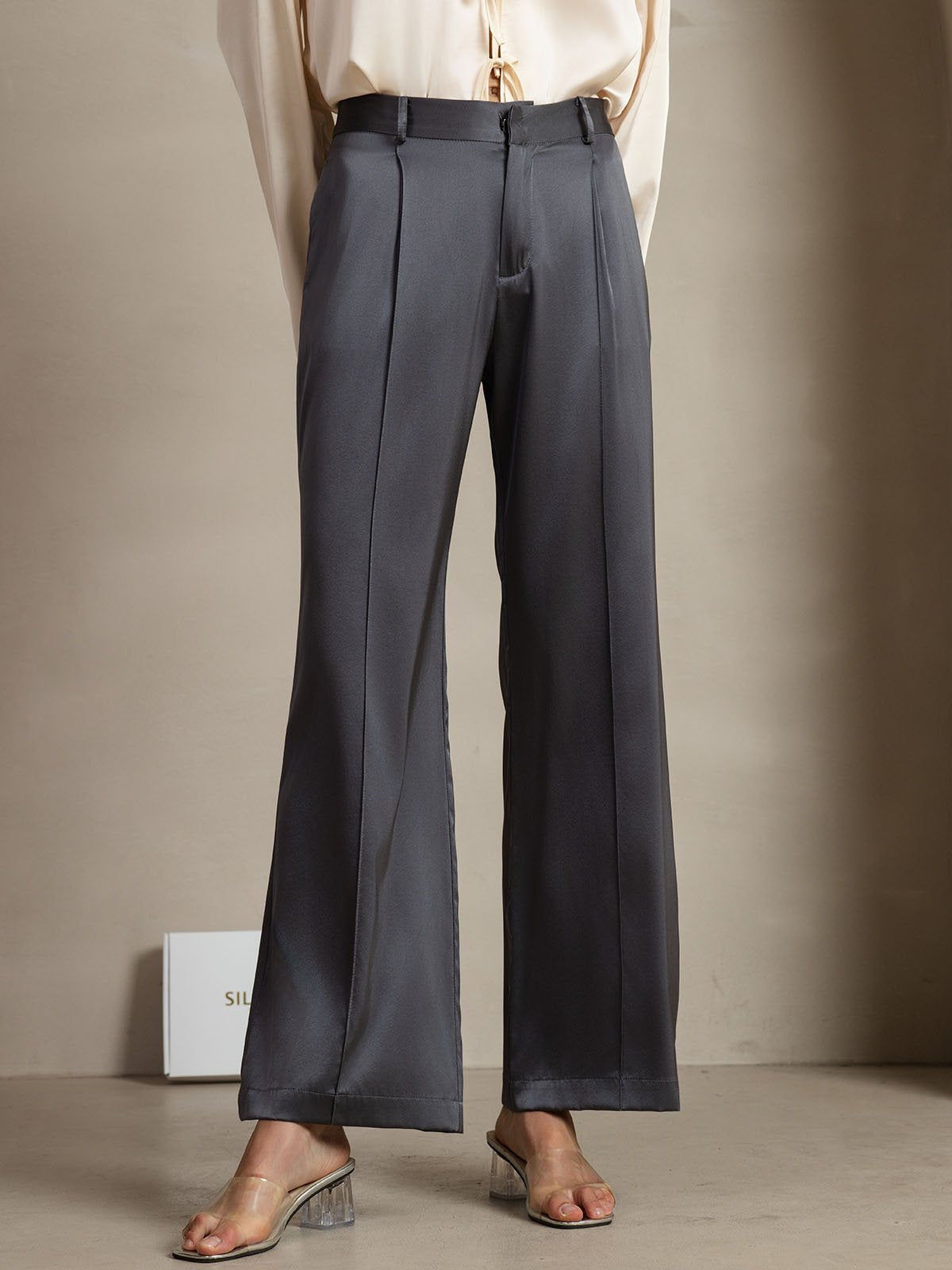 [DarkGray] SilkSilky-AU 19Momme Silk Womens Pants 005