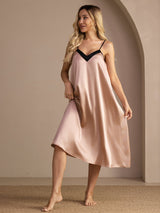 [Tuscany] SilkSilky-AU Spaghetti Strap V Neck Nightgown 003