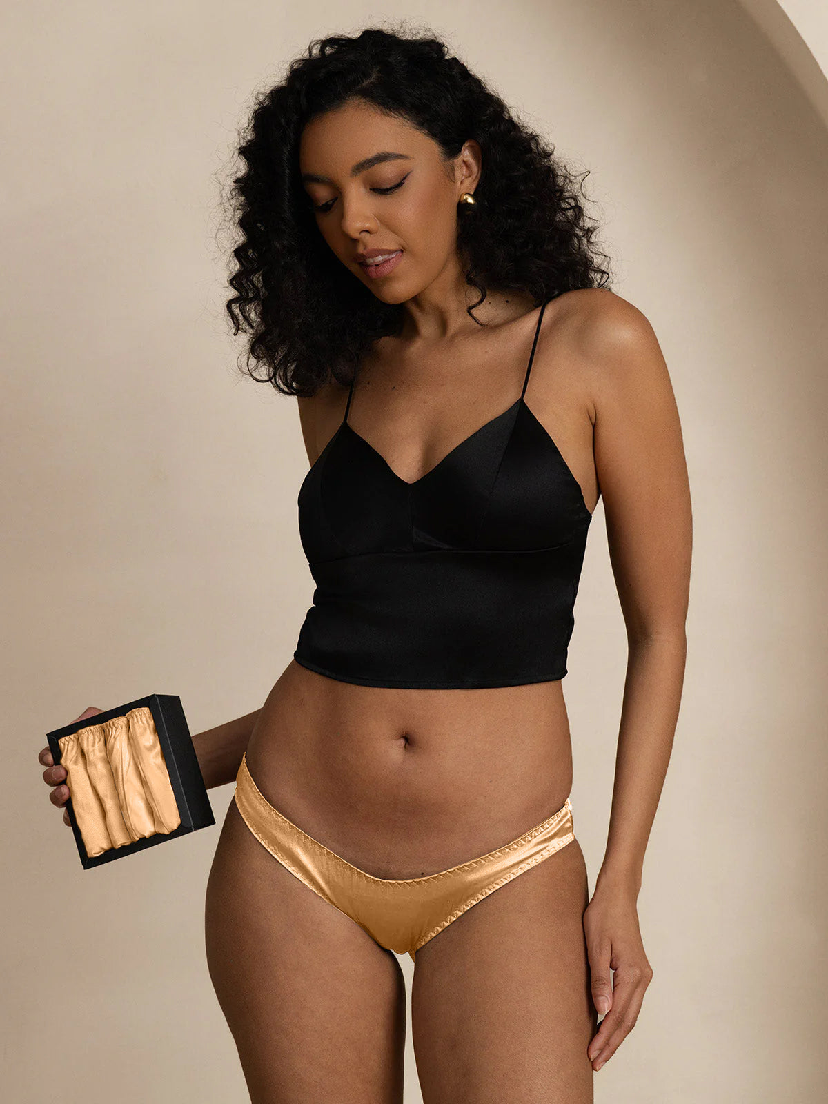 [Champagne] SilkSilky-AU Silk Knitted Panty 006,