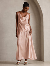 [Tuscany] SilkSilky-AU Spaghetti Strap Cowl Neck Camisole 005