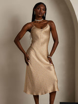 [Floral] SilkSilky-AU Pure Silk Sleeveless Round Neck Dress 003