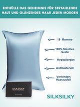 [Light Blue] SilkSilky-AU 19Momme Pure Silk Pillowcase 002