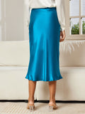 SilkSilky AU 19Momme Pure Silk Skirt Teal 003