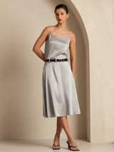[Griffin Gray] SilkSilky-AU 19Momme Stretch Silk Charmeuse Skirt 006