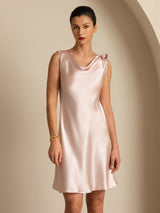 [Pink] SilkSilky-AU Sleeveless Cowl Neck Dress 005
