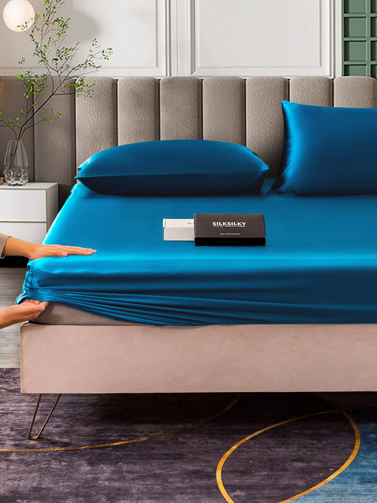 [Teal] SilkSilky-AU 25Momme Bedding Set 006