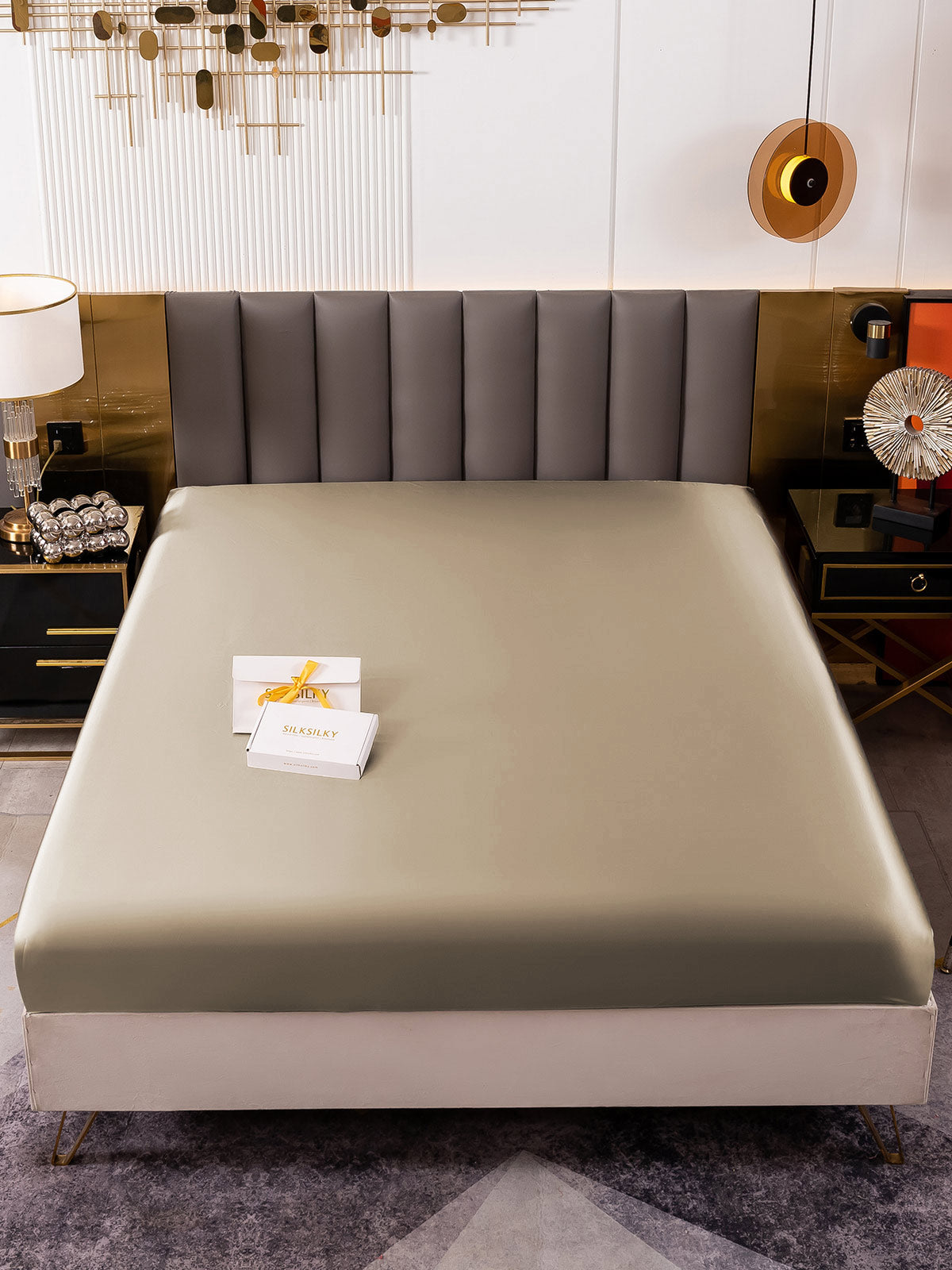 [Khaki] SilkSilky-AU 19Momme Pure Silk Sheet 002