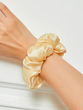 SilkSilky AU 19Momme Pure Silk Scrunchie LightYellow 001