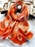 SilkSilky AU Pure Silk Scarf Orange 003