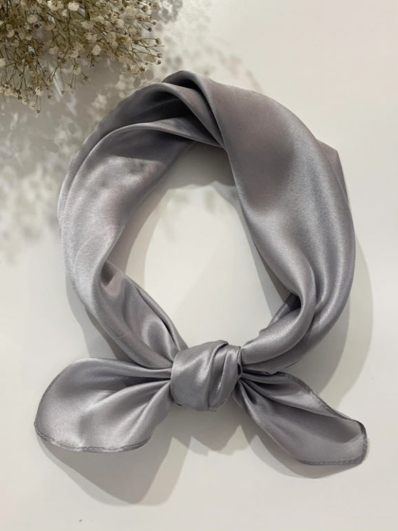 SilkSilky AU Pure Silk Scarf Gray 001