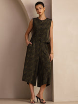 [Pine Vintage] SilkSilky-AU Sleeveless Crew Neck Women's Outfit Sets 007