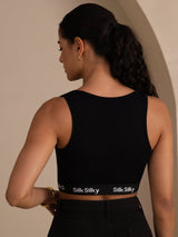 [Black] SilkSilky-AU Sleeveless Crew Neck Camisole 002