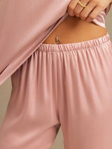 [Peach Skin] SilkSilky-AU 19Momme Machine-Washable Silk Short Sleeve Women's Pyjamas 005