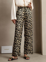 [Leopard] SilkSilky-AU 19Momme Silk Womens Pants 001,