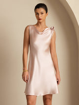 [Pink] SilkSilky-AU Sleeveless Cowl Neck Dress 003