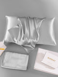 SilkSilky-AU 19Momme Pure Silk Pillowcase Silver 008