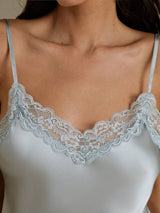 [Grayish Blue] SilkSilky-AU Spaghetti Strap V Neck Camisole 004