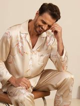 [Champagne] SilkSilky-AU Long Sleeve Notch Collar Men's Pyjamas 006