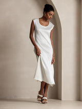[White] SilkSilky-AU Cap Sleeve Dress 006