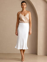 [White] SilkSilky-AU Skirt 007
