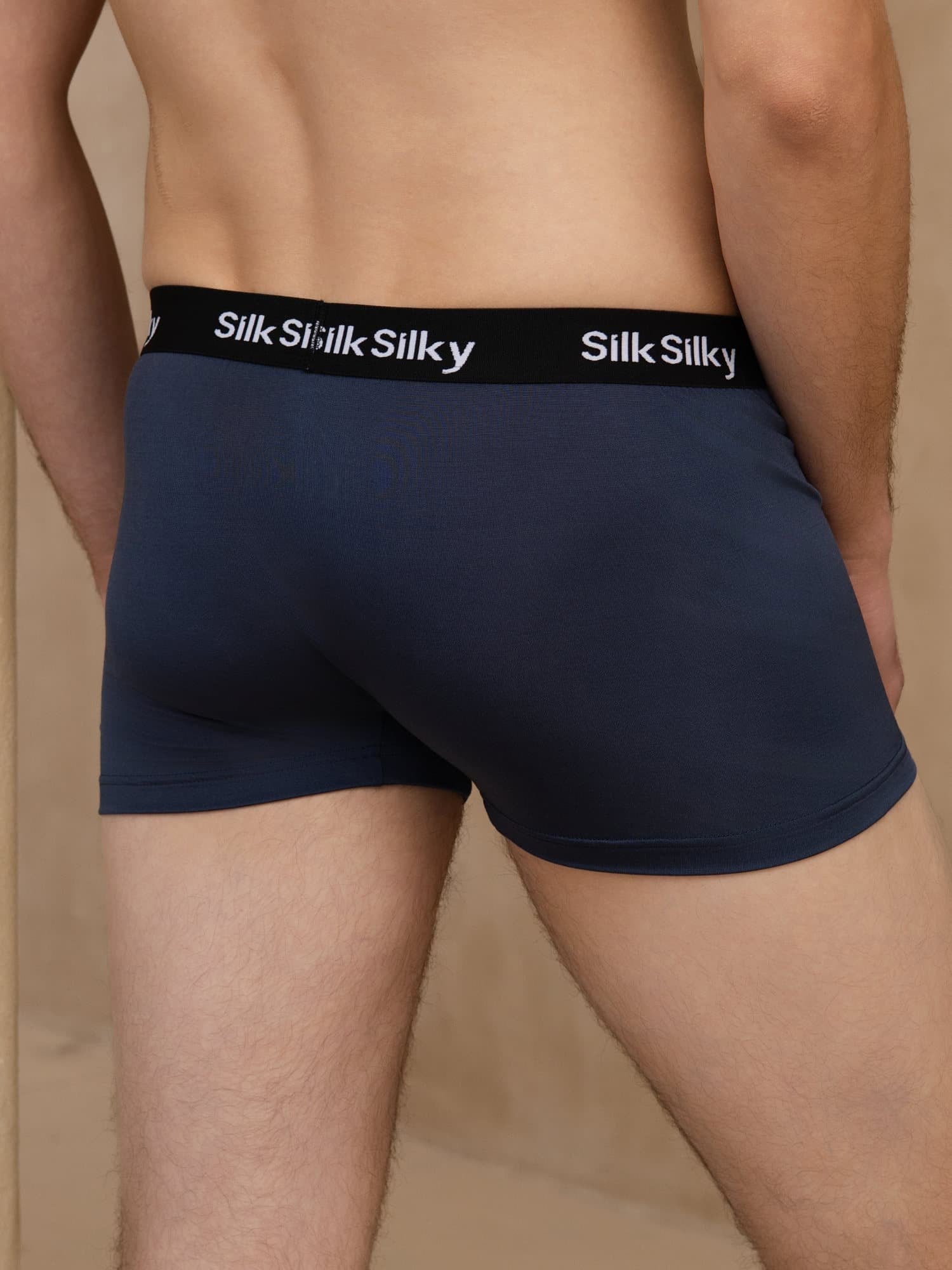 [Dark Blue] SilkSilky-AU 100% Silk Jersey Men's Underwear 002