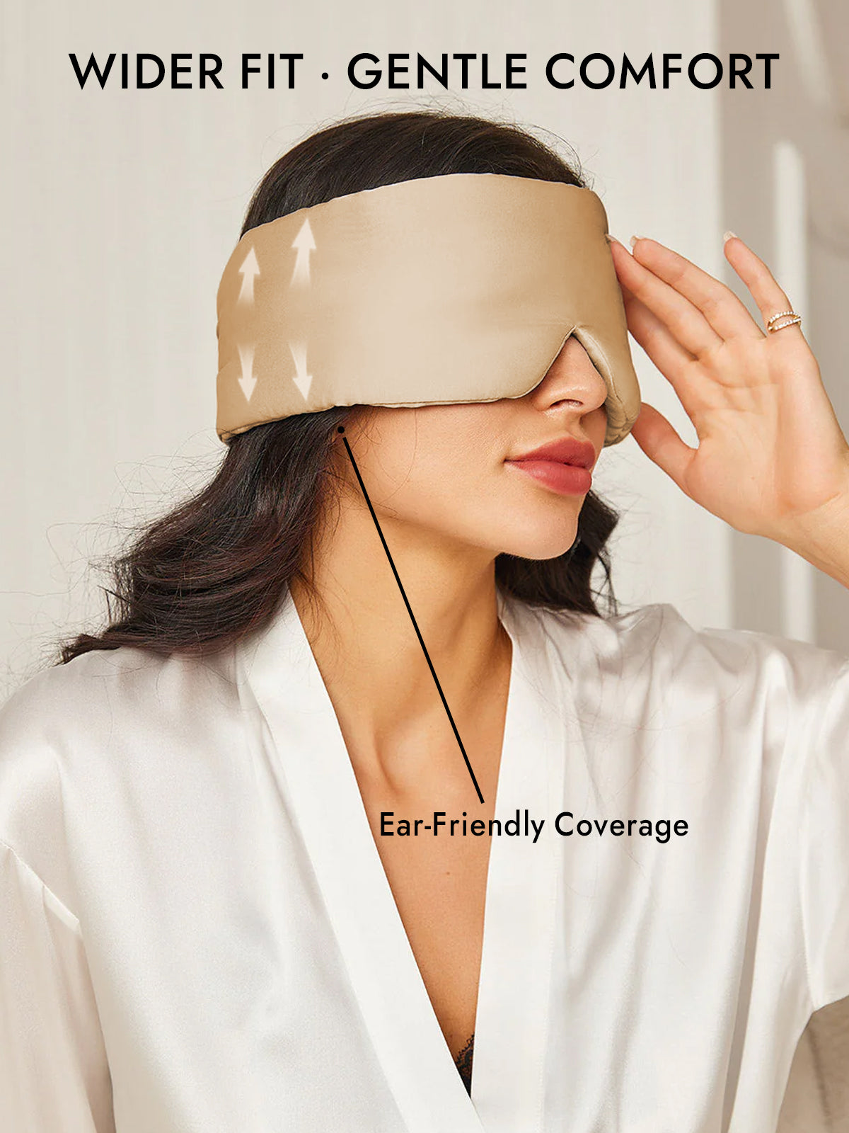 [Beige] SilkSilky-AU 19Momme Pure Silk Eye Mask 005