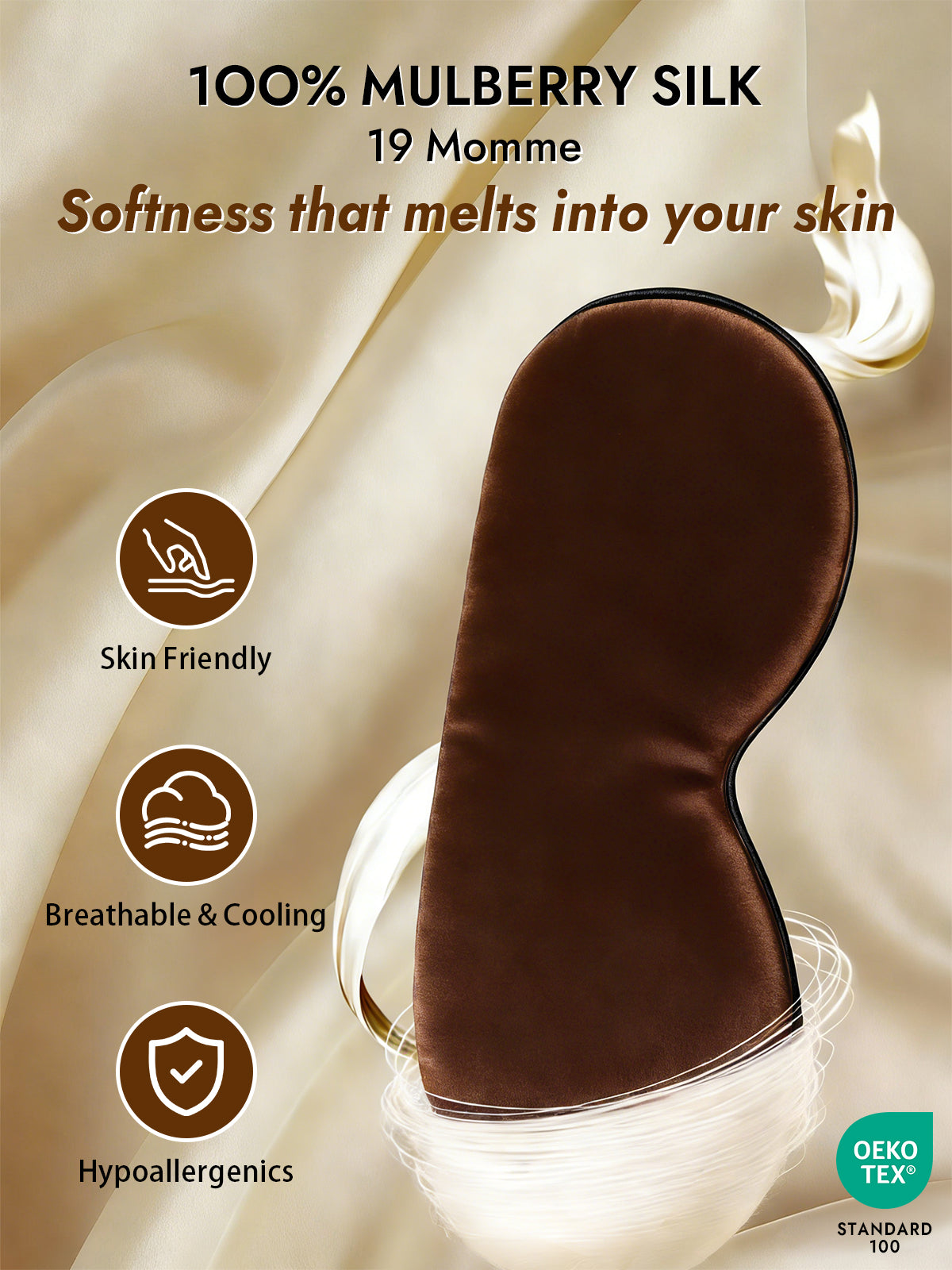 [Brown] SilkSilky-AU 19Momme Pure Silk Eye Mask 003