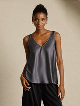[Dark Gray] SilkSilky-AU Sleeveless V Neck Camisole 001