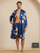 [Dark Blue] SilkSilky-AU 19Momme Long Sleeve Mens Pajamas 003