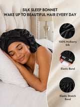 [Black] SilkSilky-AU Sleep Cap 005