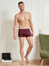 [Wine] SilkSilky-AU 100% Silk Jersey Men's Underwear 005