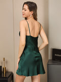 SilkSilky AU Pure Silk Sleeveless Cowl Neck Nightgown DarkGreen 002