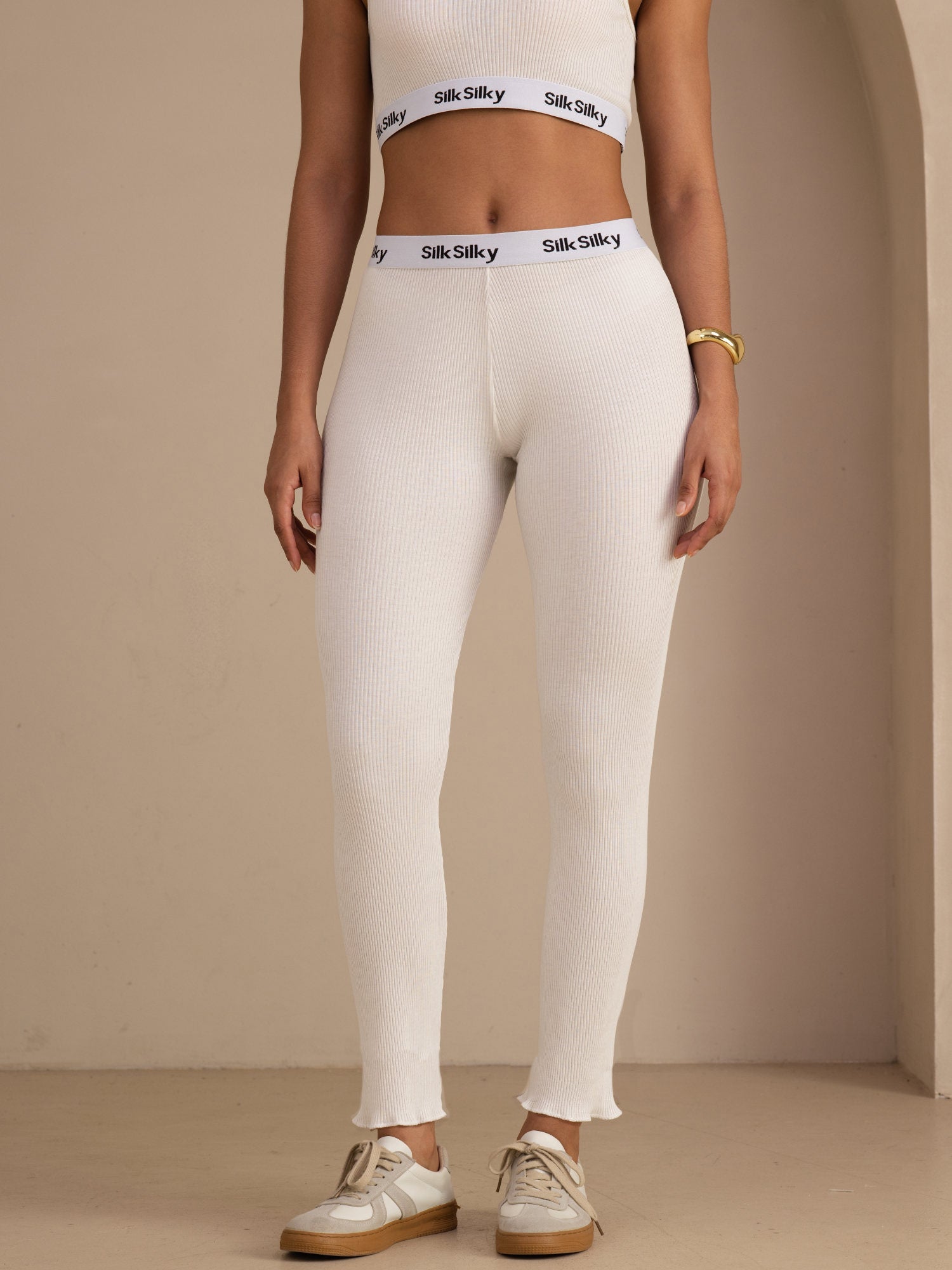[White] SilkSilky-AU Women's Pants 001
