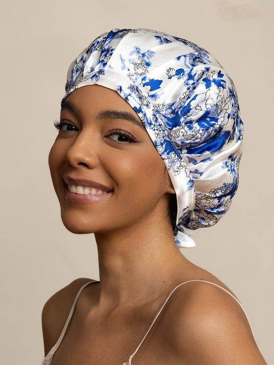 SilkSilky-AU Pure Silk Sleep Cap White 001