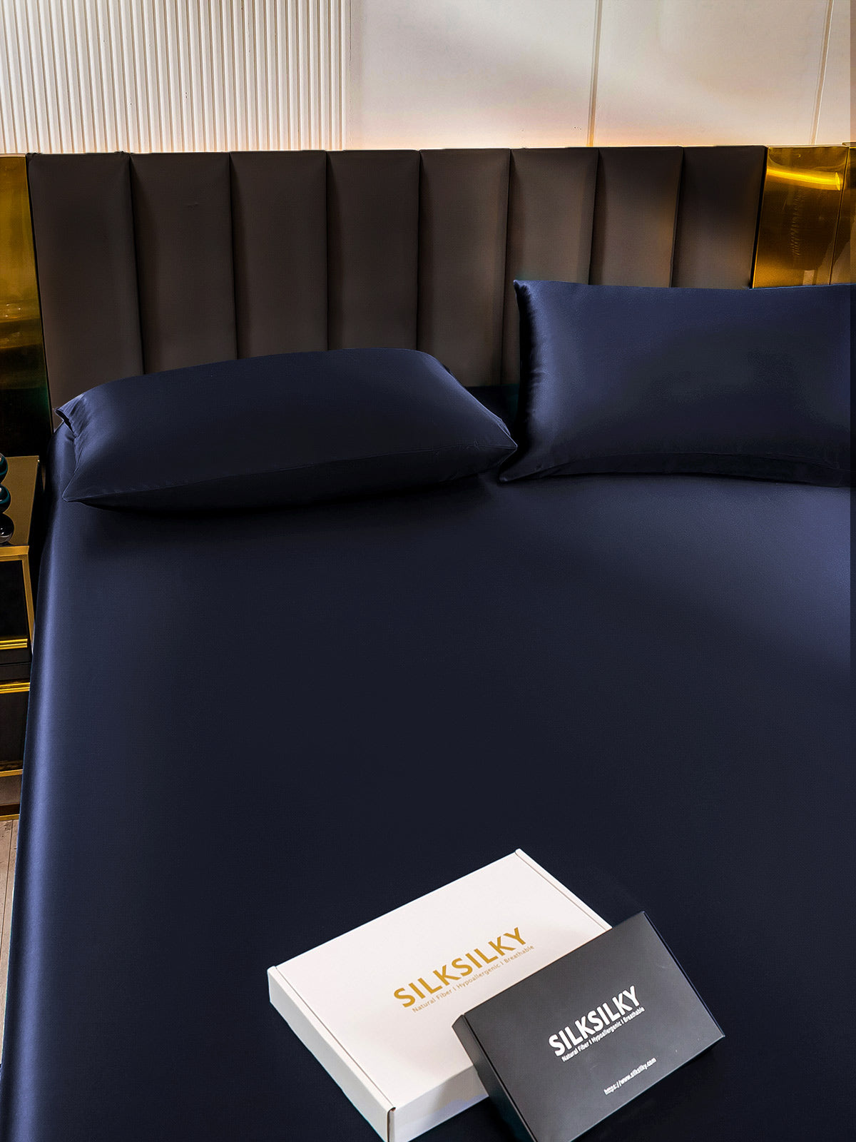 [Dark Blue] SilkSilky-AU 22Momme Bedding Set 005