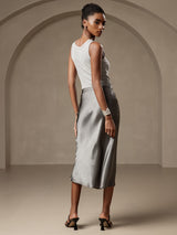 [Dark Gray] SilkSilky-AU Skirt 002