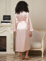 [Pink] SilkSilky-AU Long Sleeve Women's Dressing Gown 002
