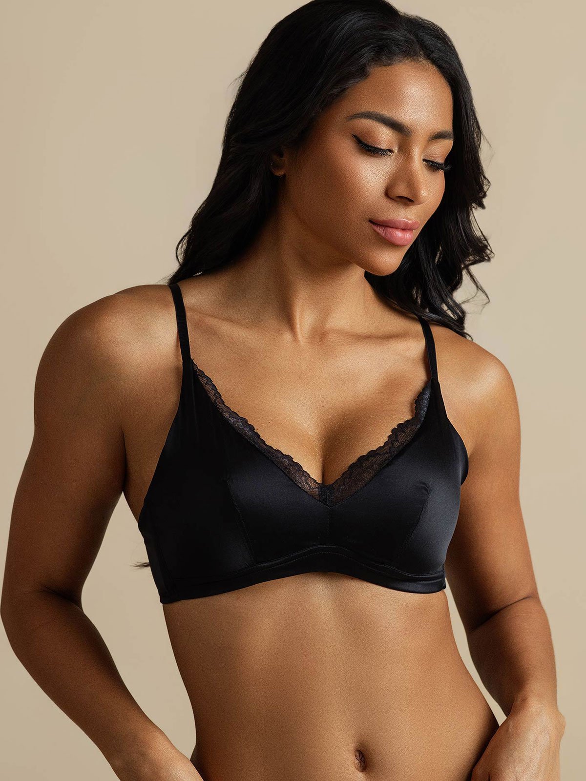 [Black] SilkSilky-AU Pure Silk Bra 006