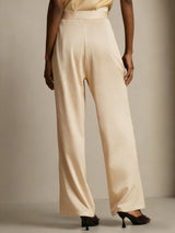 [Champagne] SilkSilky-AU 19Momme Stretch Silk Charmeuse Women's Pants 002