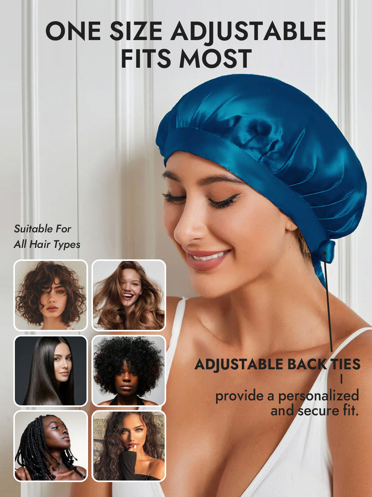 [Teal] SilkSilky-AU Pure Silk Sleep Cap 005