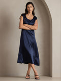 SilkSilky AU19MommeSilkSleevelessRoundNeckDressDarkBlue003