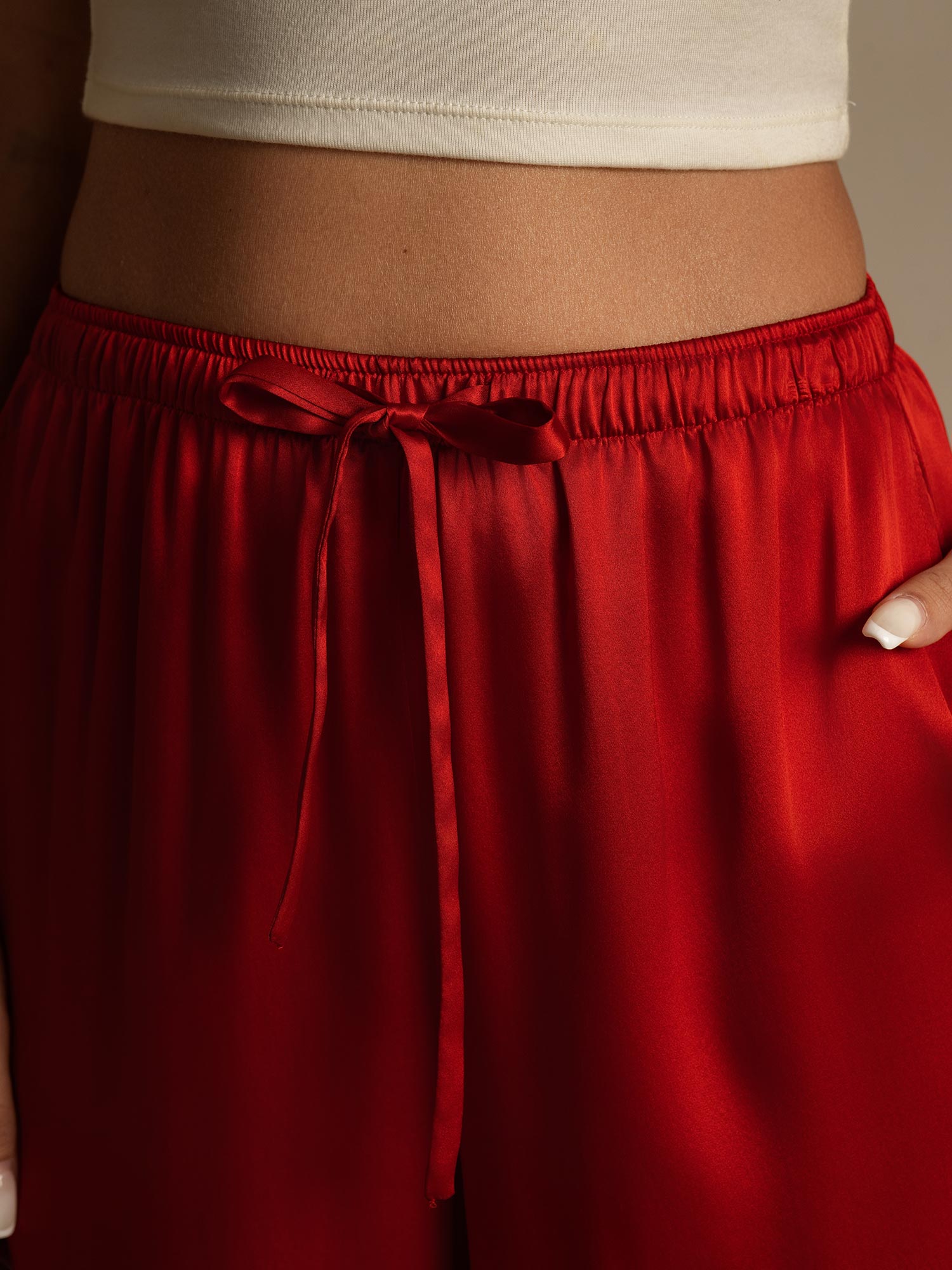 [Wine] SilkSilky-AU Pure Silk Womens Pants 007,