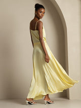 [Light Yellow] SilkSilky-AU Spaghetti Strap Cowl Neck Women's Outfit Sets 002