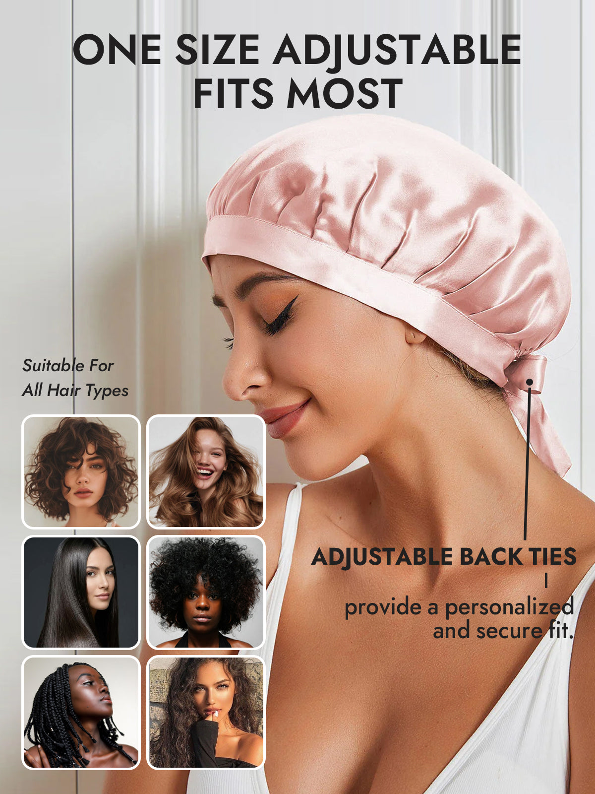 [Pink] SilkSilky-AU Pure Silk Sleep Cap 005