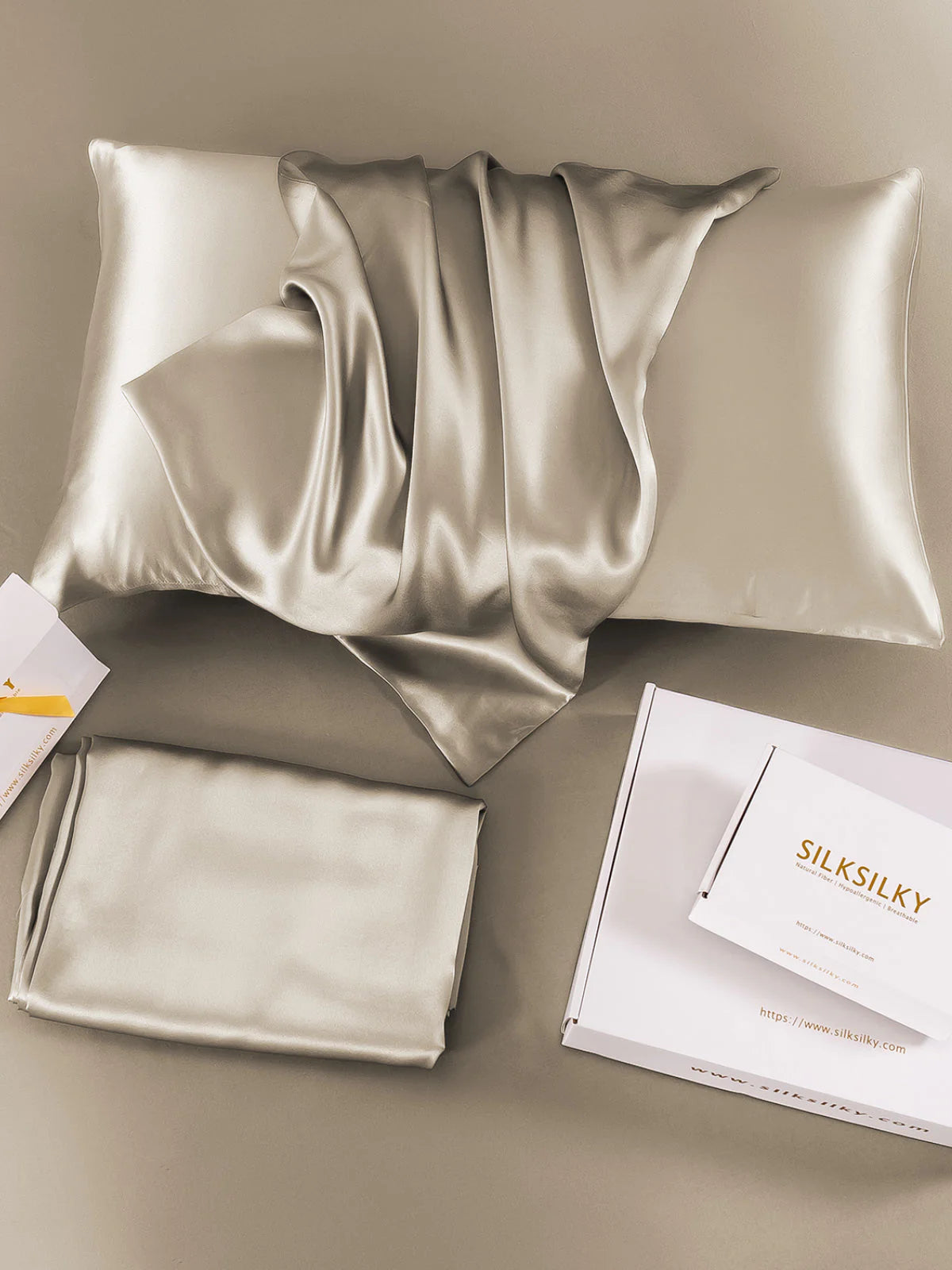 [Khaki] SilkSilky-AU 19Momme Pure Silk Pillowcase 004