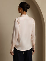 [Light Pink] SilkSilky-AU Long Sleeve Lapel Collar Women's Shirt 002